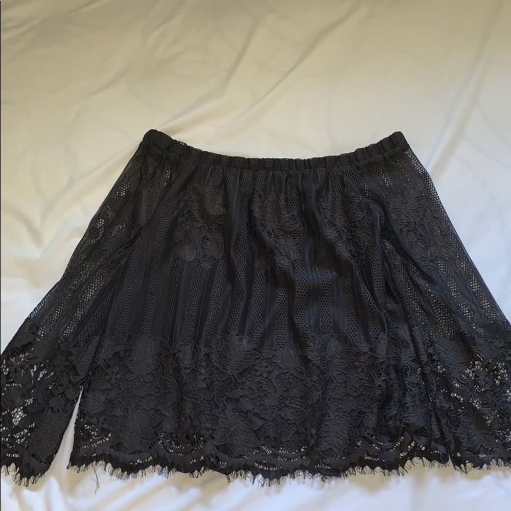 Black lace off the shoulder